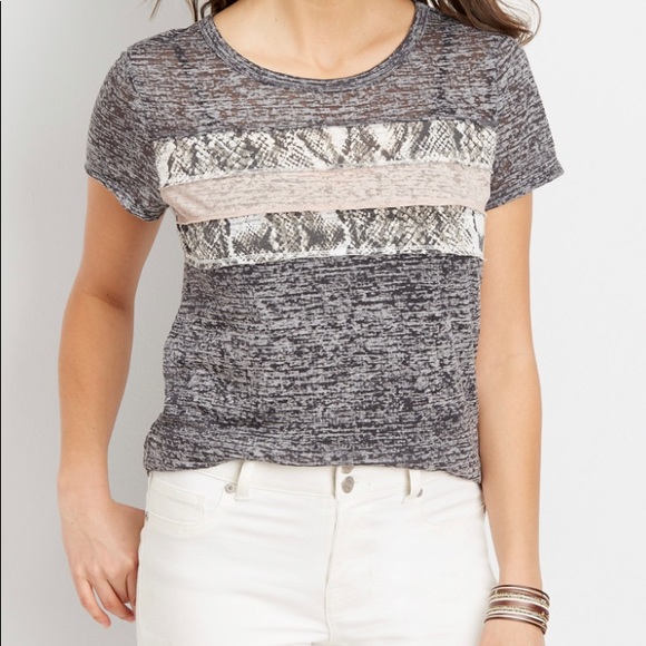Maurices Tops - Maurices Snakeskin Burnout Tee